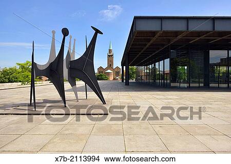Berlin. Germany. Kulturforum L- R; Sculpture T? tes et Queue (1965) by Alexander Calder, St. Matth? us-Kirche, & the Neue Nationalgalerie. View Large Photo Image Picture - Berlin. Germany. Kulturforum L- R; Sculpture T? tes et Queue (1965) by Alexander Calder, St. Matth? us-Kirche, & the Neue Nationalgalerie.. Fotosearch