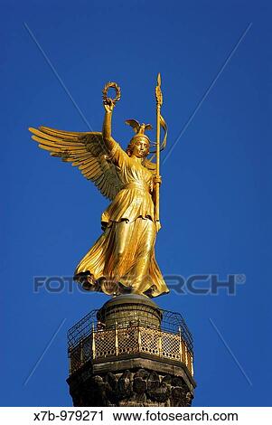 Berlin Germany Statue of Victoria Siegess? ule Victory Column View Large Photo Image Stock Image - Berlin Germany Statue of Victoria Siegess? ule Victory Column. Fotosearch