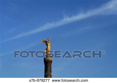 Berlin Germany Statue of Victoria Siegess? ule Victory Column View Large Photo Image Stock Photo - Berlin Germany Statue of Victoria Siegess? ule Victory Column. Fotosearch