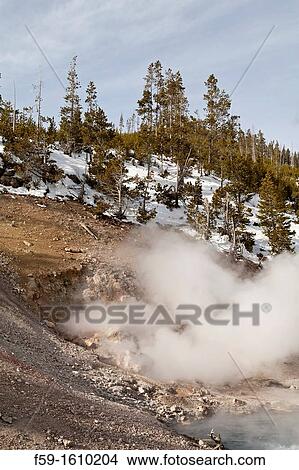 Beryl Spring, Winter, Yellowstone NP, WY View Large Photo Image Picture - Beryl Spring, Winter, Yellowstone NP, WY. Fotosearch