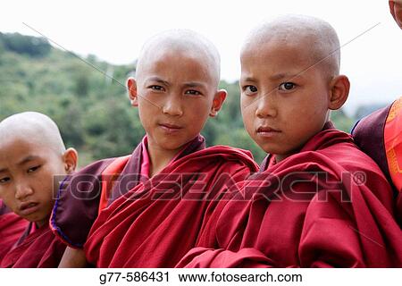 Bhutan. Buthang Valley. Karchu Dratsang Monastery, little buddhist monks. View Large Photo Image Stock Image - Bhutan. Buthang Valley. Karchu Dratsang Monastery, little buddhist monks.. Fotosearch