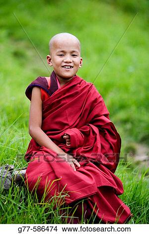 Bhutan. Buthang Valley. Young Buddhist Monk. View Large Photo Image Picture - Bhutan. Buthang Valley. Young Buddhist Monk.. Fotosearch