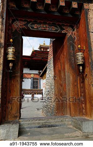 Bhutan (kingdom of), City of Thimphu, Changangkha Monastery entrance View Large Photo Image Stock Photography - Bhutan (kingdom of), City of Thimphu, Changangkha Monastery entrance. Fotosearch