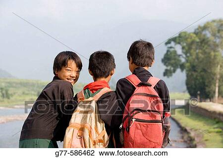 Bhutan. Punakha. Bhutanese schoolgirls. View Large Photo Image Stock Image - Bhutan. Punakha. Bhutanese schoolgirls.. Fotosearch