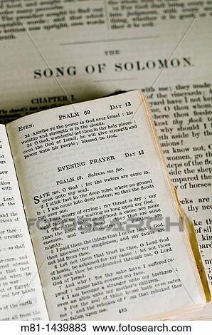 Stock Image - Bible in St Columba Anglican Church Rural Municipality of Marquis, Saskatchewan, Canada.. Fotosearch