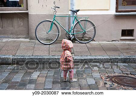 Stock Photo - Bicycle in the street, Tallinn, Harju, Estonia.. Fotosearch