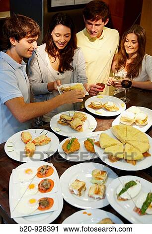 Stock Image - Bidebide,? tapas? bar,? pintxos?, old town, San Sebastian, Guipuzcoa, Basque Country, Spain. Fotosearch