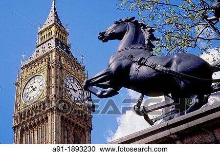Big Ben and horse sculpture at fore, London, England, UK View Large Photo Image Stock Image - Big Ben and horse sculpture at fore, London, England, UK. Fotosearch