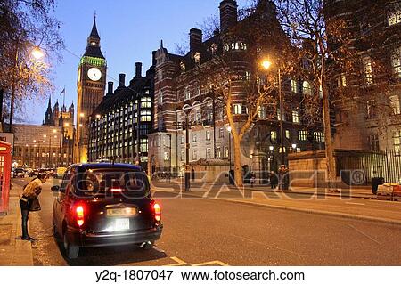 Big Ben and taxi at dusk UK, England, London, View Large Photo Image Stock Photo - Big Ben and taxi at dusk UK, England, London,. Fotosearch