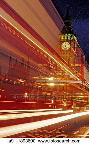 Stock Image - Big Ben at night, London, England, UK. Fotosearch
