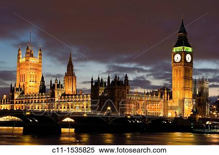 Stock Photography - big ben westminster houses of parliament night london england uk. Fotosearch