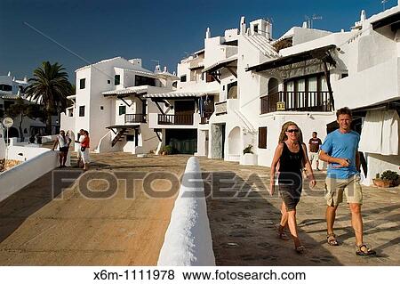 Binibeca Vell, fishermen village San Luis, Minorca, Balearic Islands, Spain, Europe View Large Photo Image Stock Photo - Binibeca Vell, fishermen village San Luis, Minorca, Balearic Islands, Spain, Europe. Fotosearch