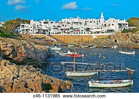 Binibeca Vell. Minorca. Balearic Islands. Spain. View Large Photo Image Stock Photography - Binibeca Vell. Minorca. Balearic Islands. Spain.. Fotosearch