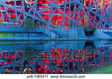 Bird's Nest National Stadium by architects Herzog and De Meuron, 2008, Olympic Green, Beijing, China, Asia View Large Photo Image Stock Image - Bird's Nest National Stadium by architects Herzog and De Meuron, 2008, Olympic Green, Beijing, China, Asia. Fotosearch