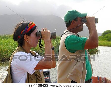 Stock Image - Birdwatching in Laguna de Unare, Venezuela. Fotosearch