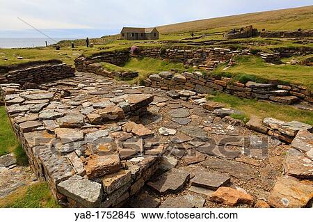 Stock Photography - Birsay, Orkney Mainland, Scotland, UK, Great Britain, Europe Remains of Norse sauna in a settlement excavated on the Brough of Birsay. Fotosearch