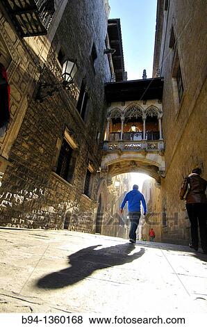 Bisbe Irurita street (Carrer del Bisbe), Gothic quarter, Barcelona, Catalonia, Spain View Large Photo Image Stock Photo - Bisbe Irurita street (Carrer del Bisbe), Gothic quarter, Barcelona, Catalonia, Spain. Fotosearch