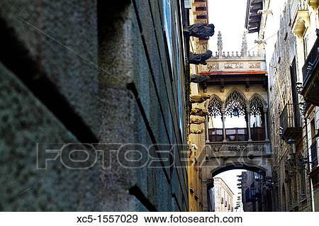 Bisbe Irurita Street (Carrer del Bisbe), Gothic Quarter, Barcelona, Catalonia, Spain. View Large Photo Image Stock Photo - Bisbe Irurita Street (Carrer del Bisbe), Gothic Quarter, Barcelona, Catalonia, Spain.. Fotosearch