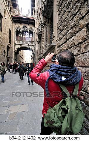 Bisbe street between Sant Jaume square and Nova square. Gothic area. Ciutat Vella district. Neogothic bridge, 1928, by architect Joan Rubia between Canonges house and Generalitat Palace. Barcelona. Catalonia. Spain. View Large Photo Image Stock Image - Bisbe street between Sant Jaume square and Nova square. Gothic area. Ciutat Vella district. Neogothic bridge, 1928, by architect Joan Rubia between Canonges house and Generalitat Palace. Barcelona. Catalonia. Spain.. Fotosearch