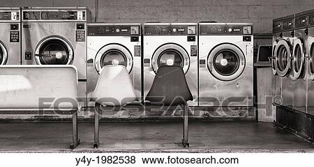 Black and white interior of laundromat in Vero Beach, FL, USA. View Large Photo Image Stock Photo - Black and white interior of laundromat in Vero Beach, FL, USA.. Fotosearch