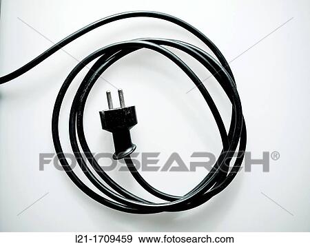Black cable and electrical plug View Large Photo Image Stock Photo - Black cable and electrical plug. Fotosearch