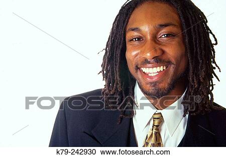 Stock Image - Black man smiling. Fotosearch