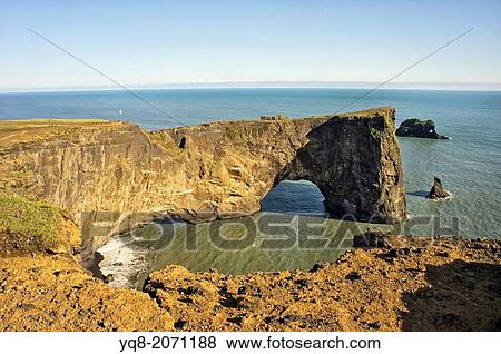 Stock Photo - Black Sand Beach, Dyrholaey, South Coast, Iceland. Fotosearch