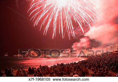 Blanes. contest of fireworks. Costa Brava. Girona province. Catalonia. Spain. View Large Photo Image Stock Photography - Blanes. contest of fireworks. Costa Brava. Girona province. Catalonia. Spain.. Fotosearch