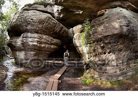 Stock Photography - ? Bledne Skaly? - rock formations in Sudety Mountains, National Park, Poland, Europe. Fotosearch