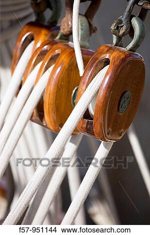 Block and Tackle on Sunshine View Large Photo Image Picture - Block and Tackle on Sunshine. Fotosearch