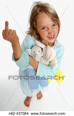 Blond child who sends the? devil?. View Large Photo Image Picture - Blond child who sends the? devil?.. Fotosearch