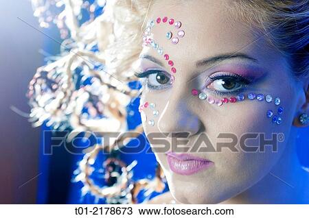 blond girl with fancy hairstyle and makeup. View Large Photo Image Stock Image - blond girl with fancy hairstyle and makeup.. Fotosearch