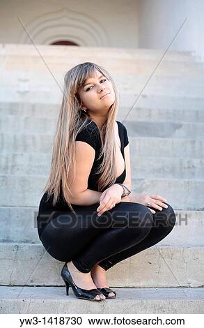 Stock Image - Blond woman. Fotosearch