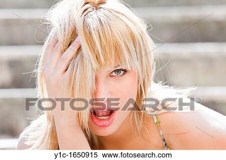 Blonde woman portrait surprised View Large Photo Image Stock Photography - Blonde woman portrait surprised. Fotosearch