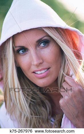 Blondie in her hoodie View Large Photo Image Stock Photograph - Blondie in her hoodie. Fotosearch