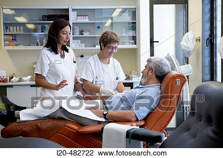 Stock Image - Blood donation, blood bank. Hospital Universitario Gran Canaria Doctor Negrin, Las Palmas de Gran Canaria. Canary Islands, Spain. Fotosearch