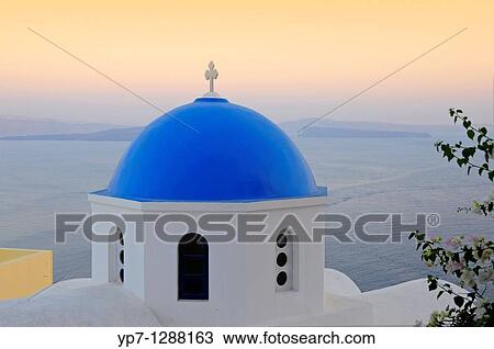 Blue dome of orthodox church in Oia town, Santorini View Large Photo Image Stock Image - Blue dome of orthodox church in Oia town, Santorini. Fotosearch