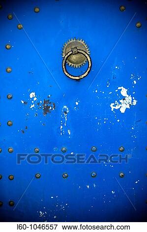 Blue door, Larache, Morocco View Large Photo Image Stock Photo - Blue door, Larache, Morocco. Fotosearch