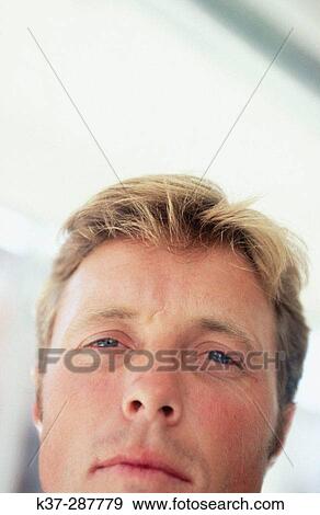 Blue eyes man portrait View Large Photo Image Stock Photo - Blue eyes man portrait. Fotosearch