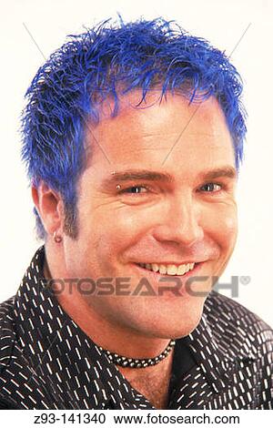 Blue-haired man View Large Photo Image Stock Image - Blue-haired man. Fotosearch