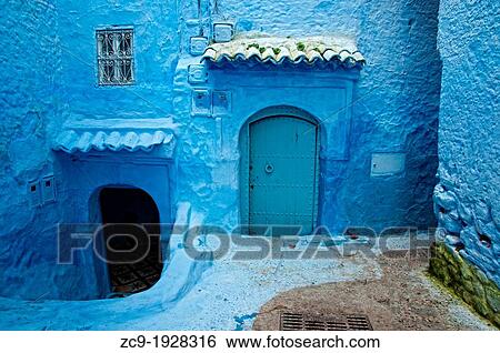 Blue houses in the medina of Chefchaouen Rif region, Morocco View Large Photo Image Stock Photograph - Blue houses in the medina of Chefchaouen Rif region, Morocco. Fotosearch