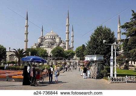 Blue Mosque, Istanbul, Turkey View Large Photo Image Picture - Blue Mosque, Istanbul, Turkey. Fotosearch