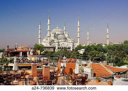 Blue Mosque, Istanbul, Turkey View Large Photo Image Stock Photo - Blue Mosque, Istanbul, Turkey. Fotosearch