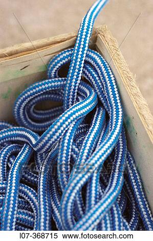 Stock Photography - Blue rope for boating. Cassis. France. Fotosearch