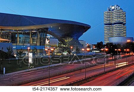 BMW Welt in Munich at dusk View Large Photo Image Stock Photo - BMW Welt in Munich at dusk. Fotosearch