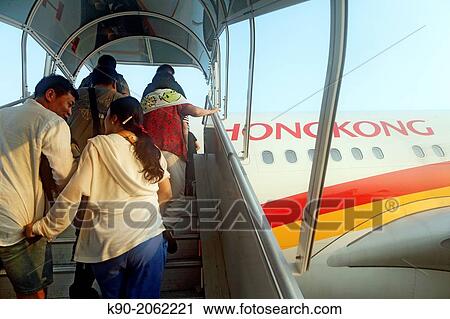Boarding an A-330 aircraft, Hong Kong, China, East Asia. View Large Photo Image Stock Image - Boarding an A-330 aircraft, Hong Kong, China, East Asia.. Fotosearch