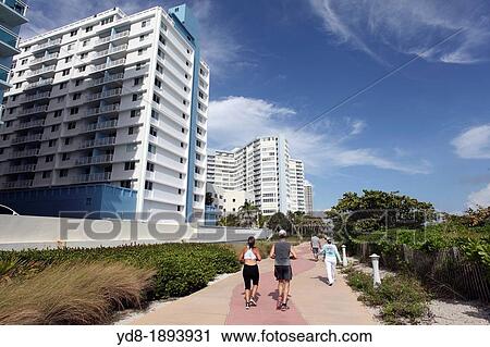 Boardwalk in Miami Beach, Florida, USA View Large Photo Image Stock Image - Boardwalk in Miami Beach, Florida, USA. Fotosearch