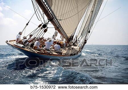 Boat race, vintage sailboat, Balearic Islands, Spain View Large Photo Image Stock Image - Boat race, vintage sailboat, Balearic Islands, Spain. Fotosearch