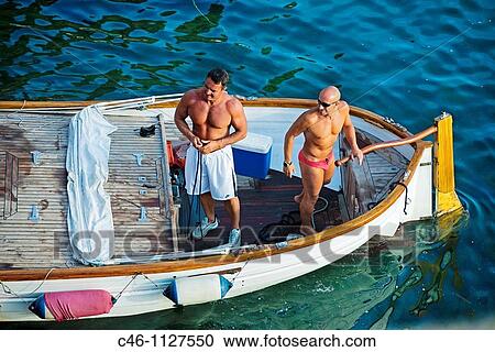 Stock Image - Boat. Riomaggiore. Cinque Terre. Liguria. Italian Riviera. Italy. Europe.. Fotosearch