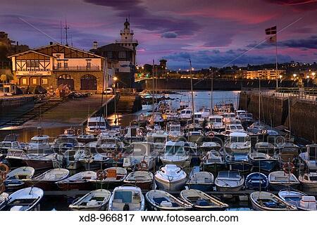 Stock Photo - boats at daybrake in Getxo Port Getxo, Bizkaia, Spain, Europe. Fotosearch